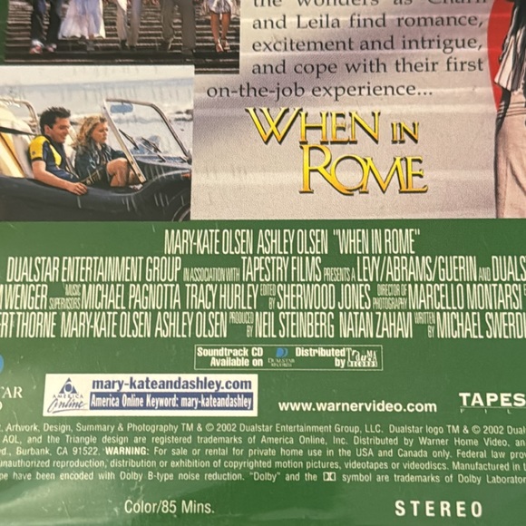 When in Rome VHS 📼 Unopened, in original plastic seal. Mary-Kate & Ashley Olsen - Picture 4 of 6